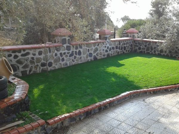 Villa Bahçe Çimlendirmesi, doğal tohum halısı, rulo çim
